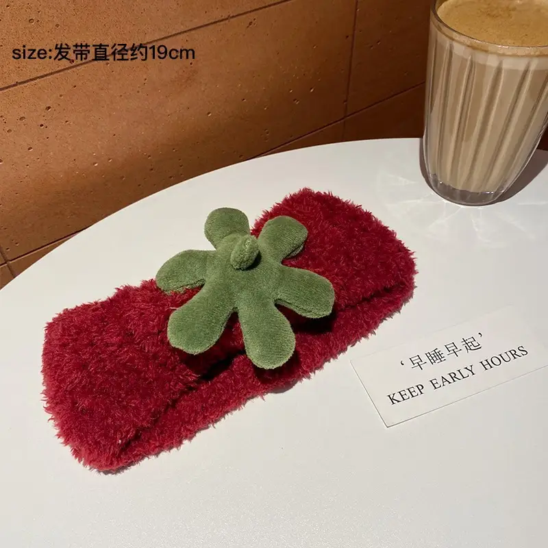 Pink Plush Hair Band for Women Wash Face Makeup Pressure
