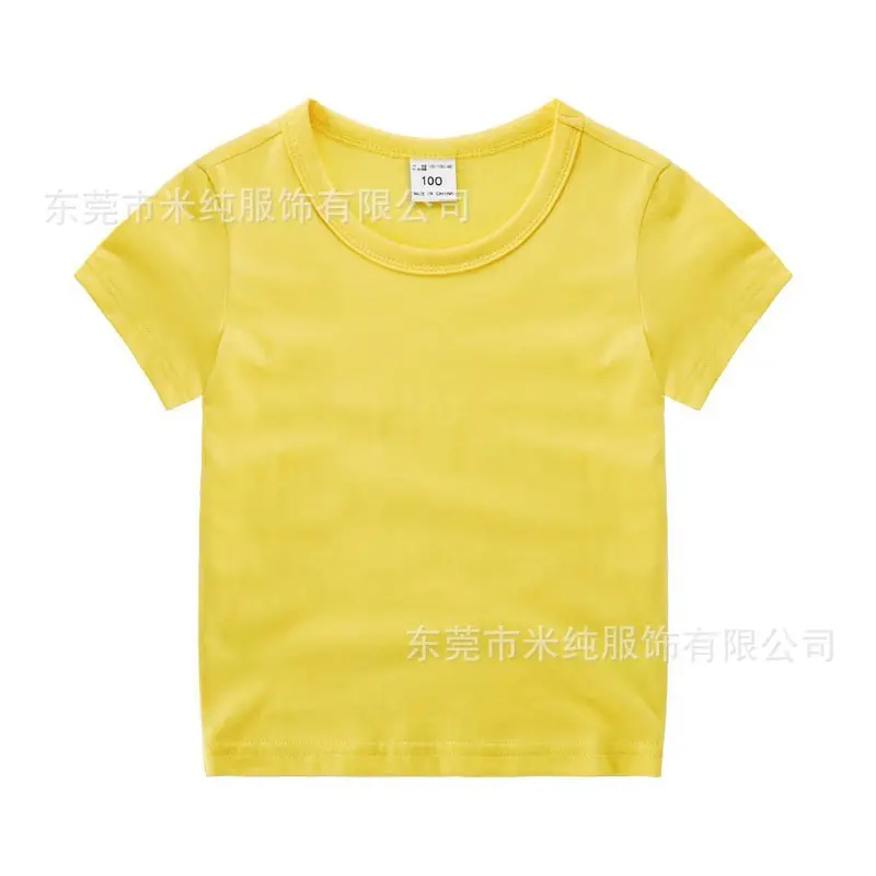Blue Cotton T-shirt for Kids Boys Girls Loose Summer Top - Image 3