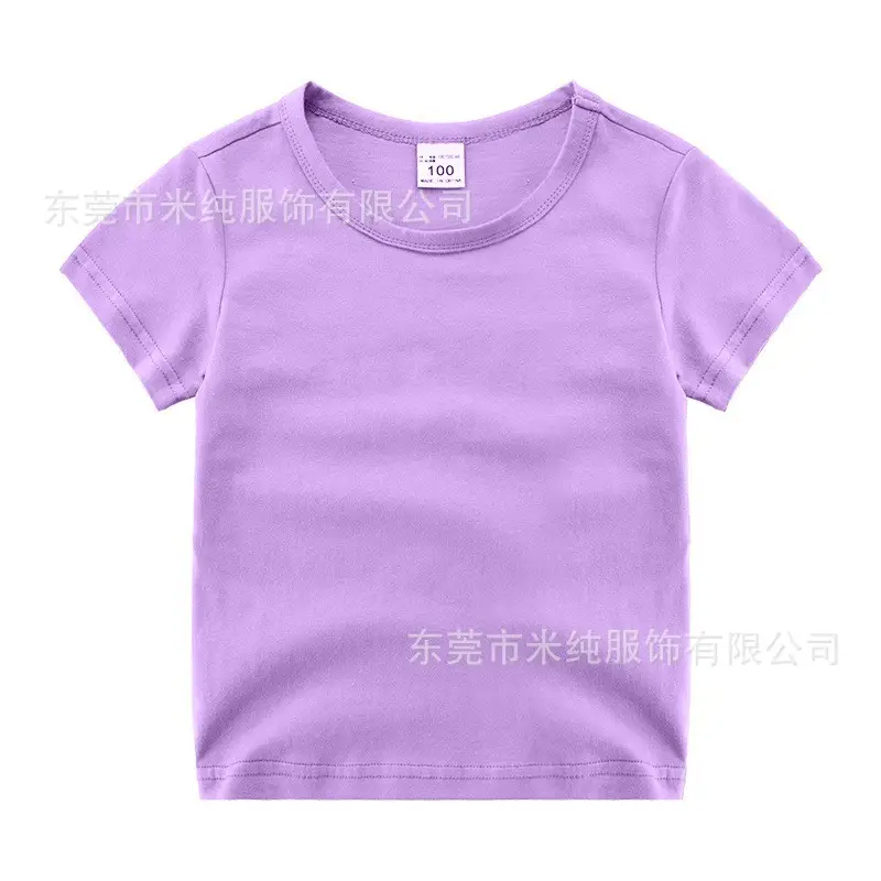 Blue Cotton T-shirt for Kids Boys Girls Loose Summer Top - Image 5