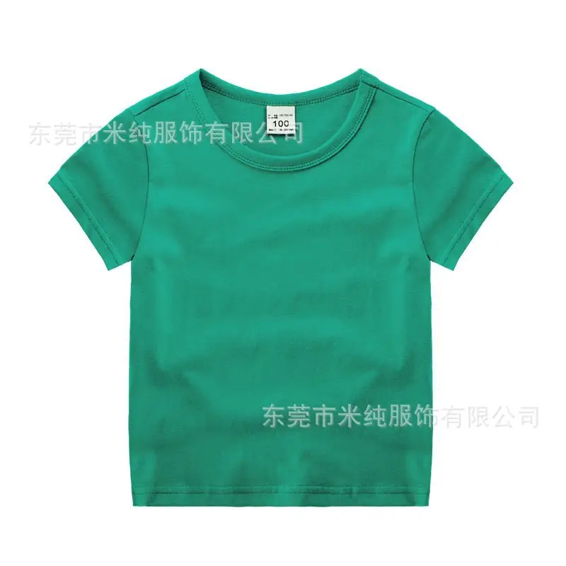 Blue Cotton T-shirt for Kids Boys Girls Loose Summer Top - Image 7