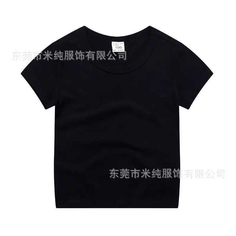 Blue Cotton T-shirt for Kids Boys Girls Loose Summer Top - Image 8