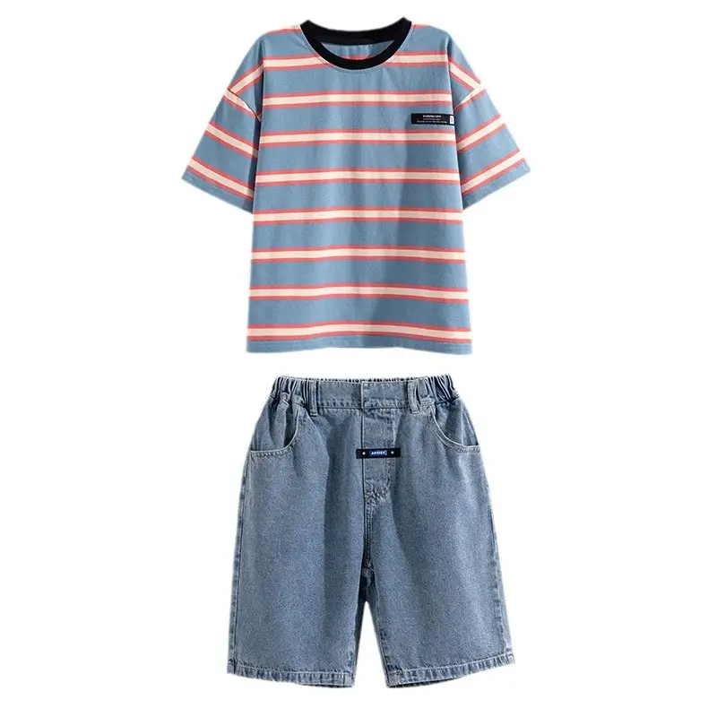 Boys Denim Polo Shirt Summer Suit Medium Large 2024 - Image 5