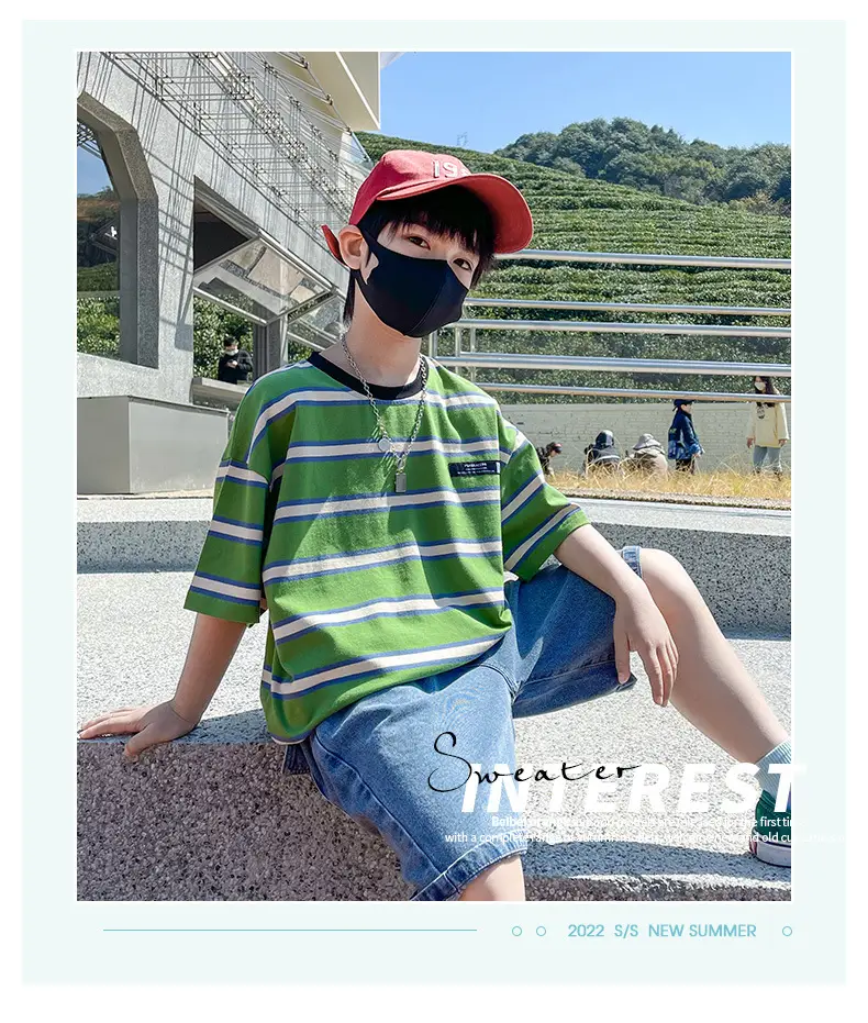 Boys Denim Polo Shirt Summer Suit Medium Large 2024 — feature 1