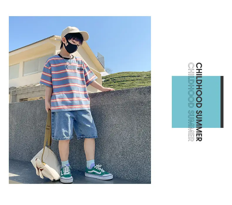 Boys Denim Polo Shirt Summer Suit Medium Large 2024 — feature 12