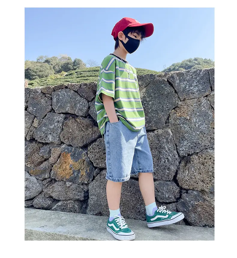 Boys Denim Polo Shirt Summer Suit Medium Large 2024 — feature 16