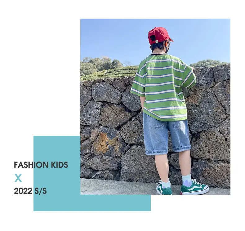 Boys Denim Polo Shirt Summer Suit Medium Large 2024 — feature 18