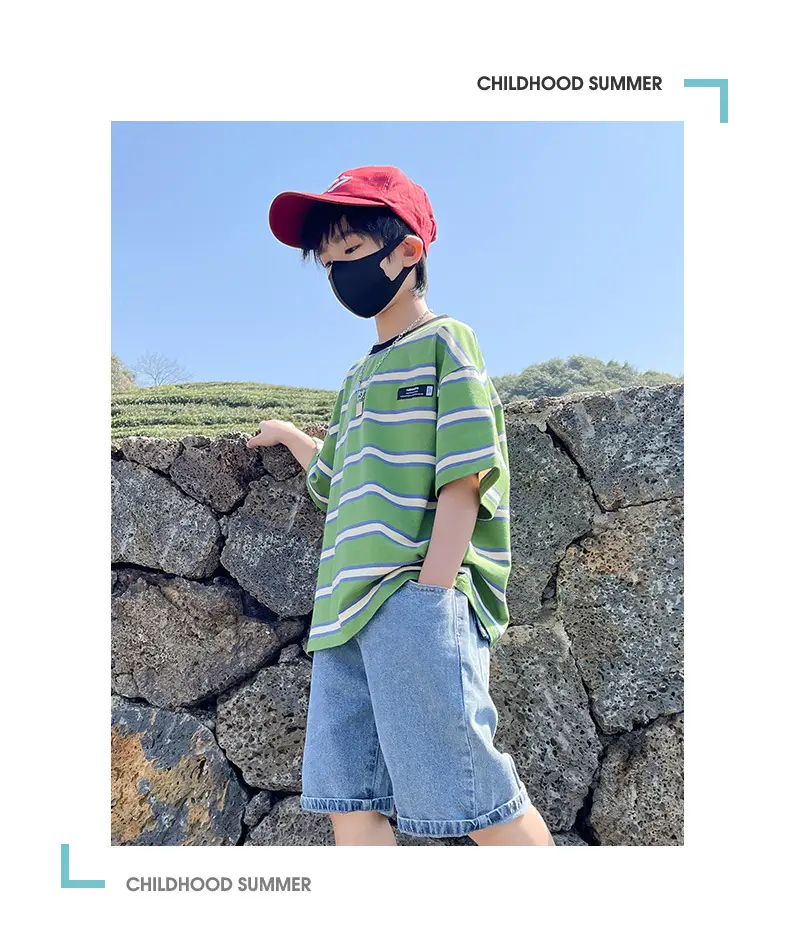 Boys Denim Polo Shirt Summer Suit Medium Large 2024 — feature 19