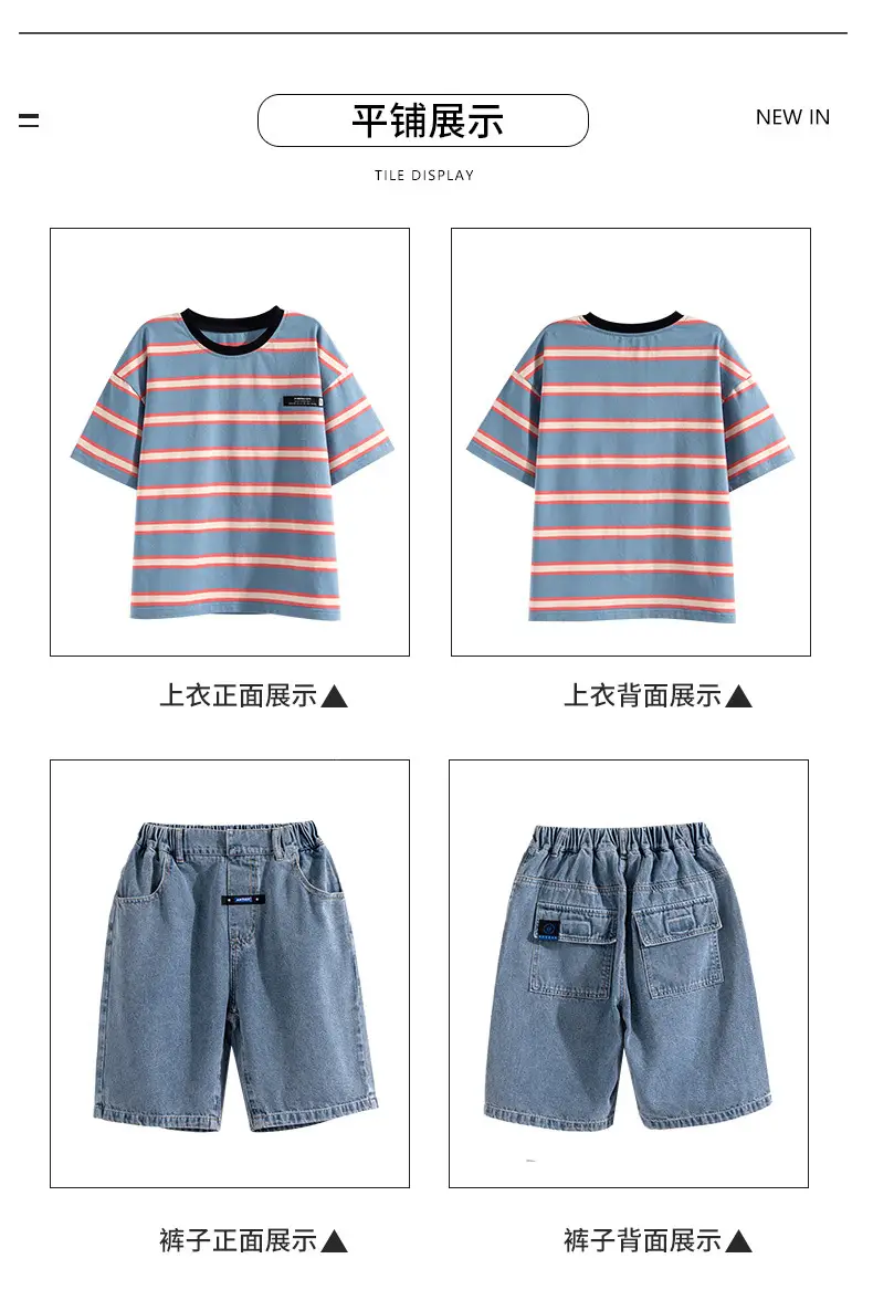 Boys Denim Polo Shirt Summer Suit Medium Large 2024 — feature 3