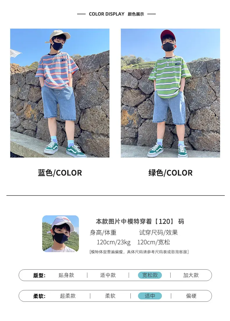 Boys Denim Polo Shirt Summer Suit Medium Large 2024 — feature 8