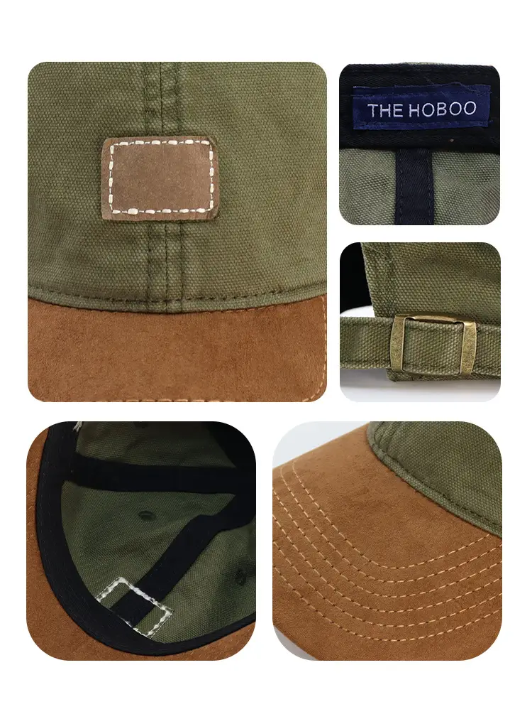 Green Leather Baseball Cap for Men Women Summer — feature 9