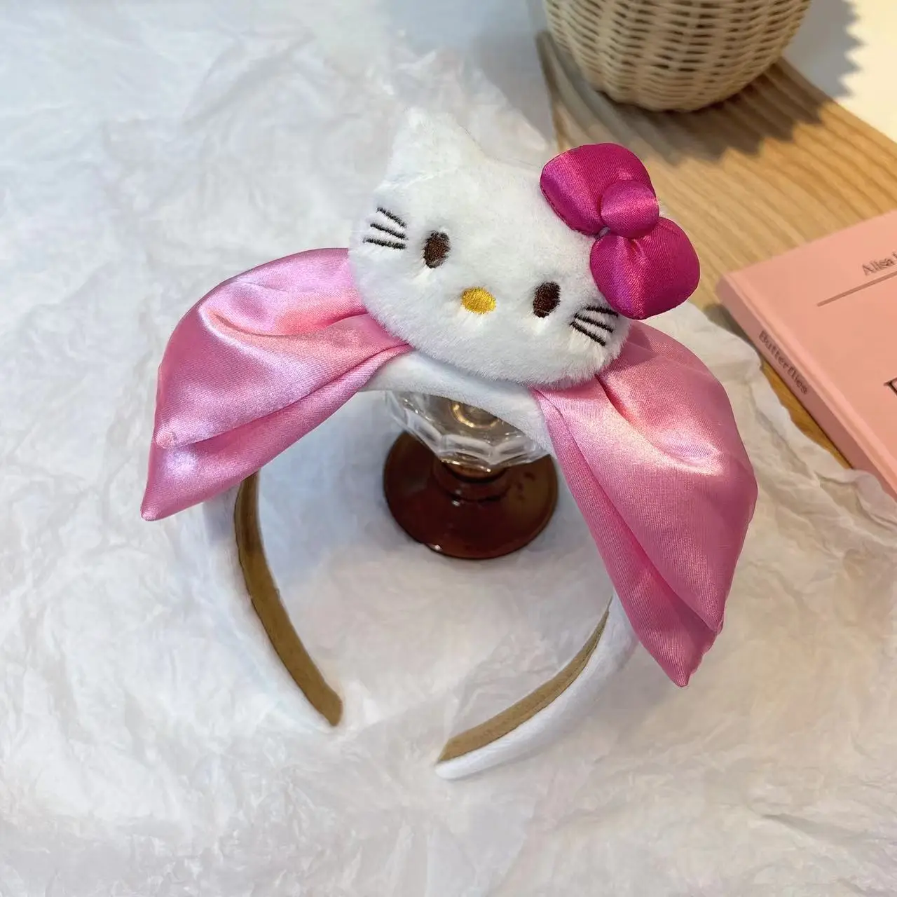 Rose Bow-White KT White Hair Hoop