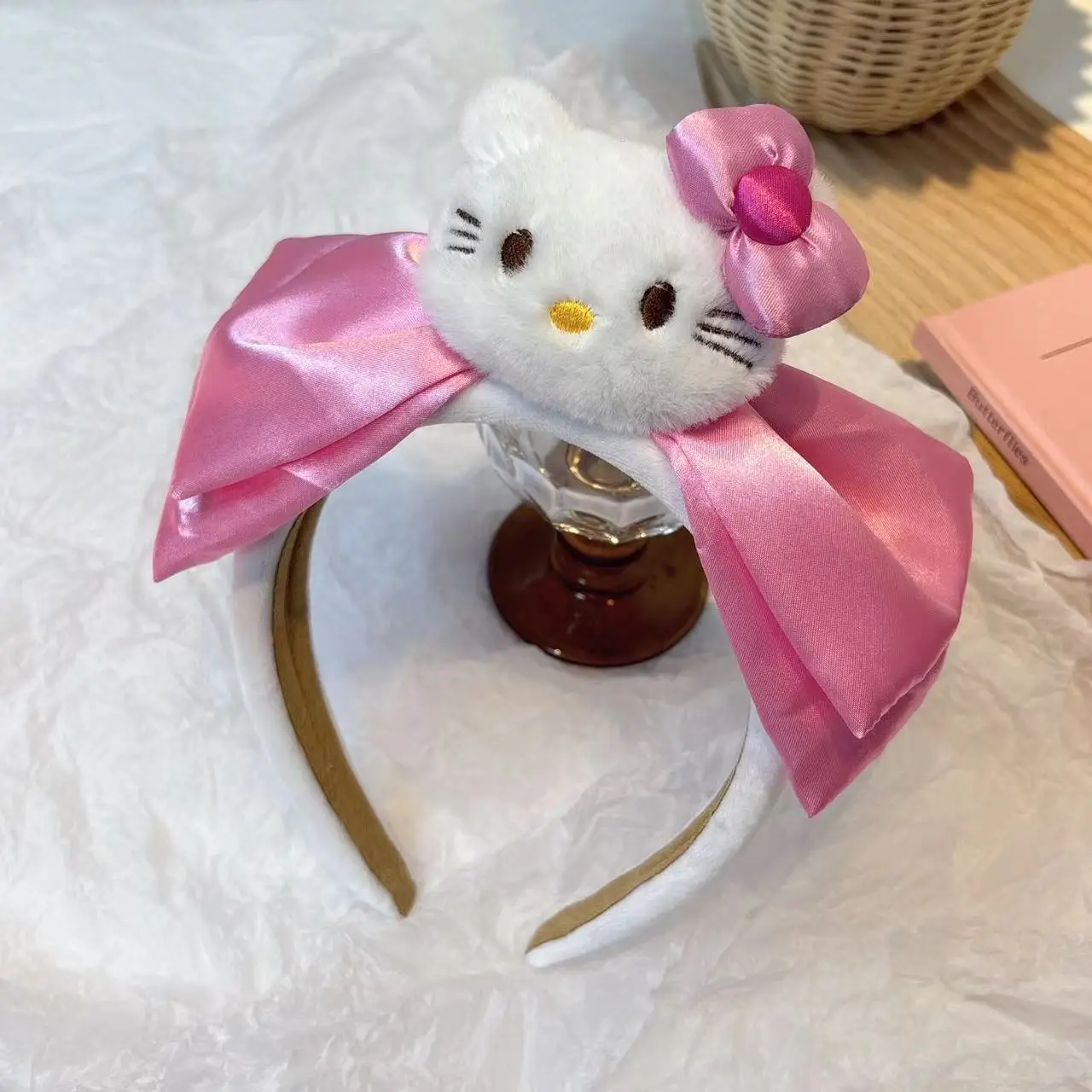 Pink Bow-White KT White Hair Hoop
