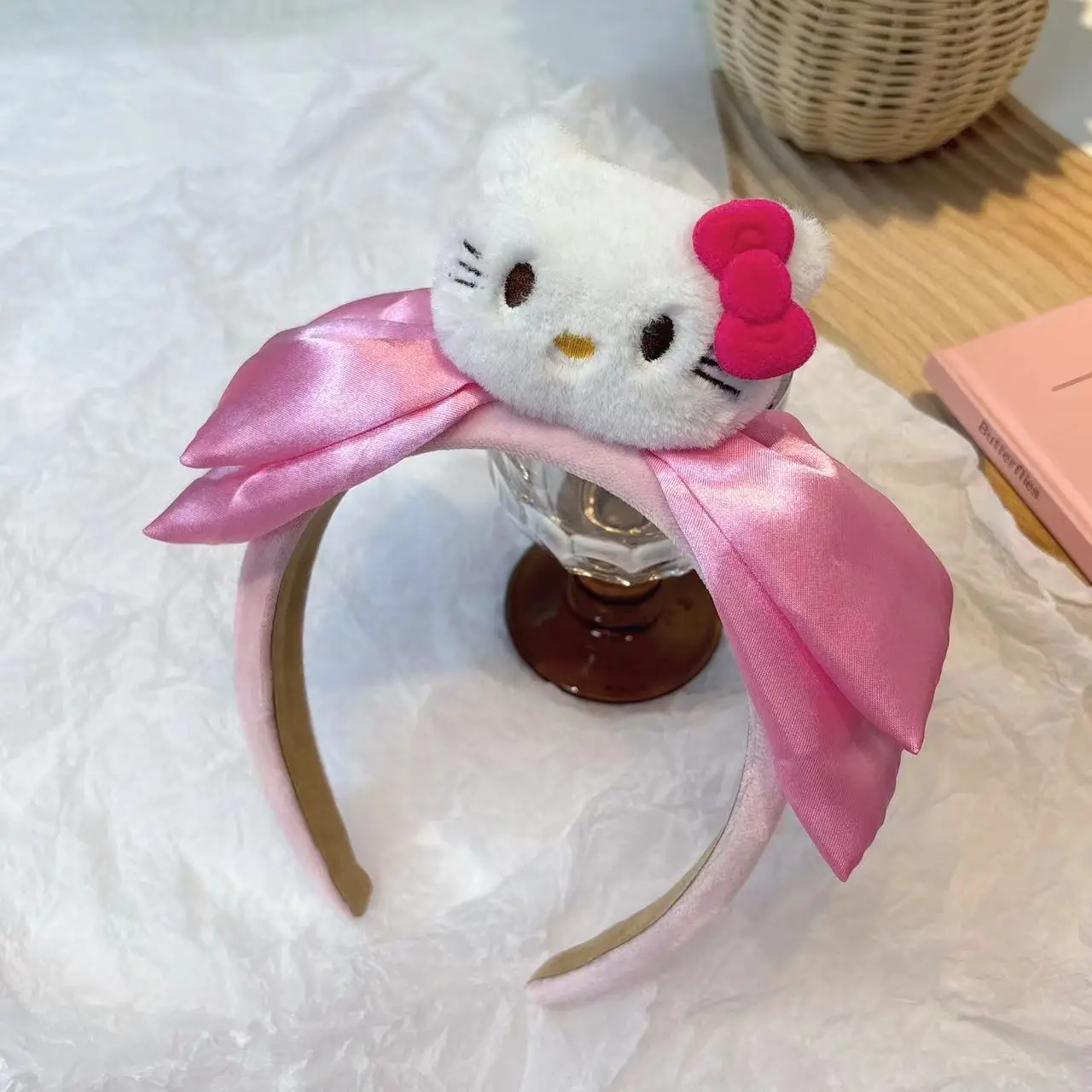 Velvet Bow-White KT Powder Headband
