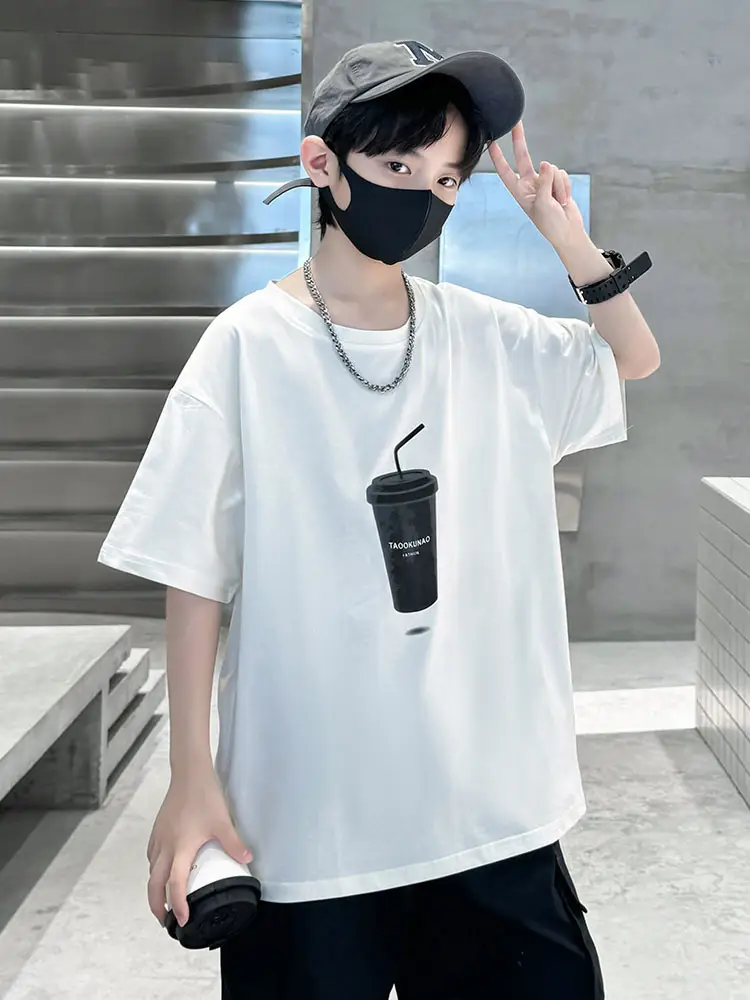 Cool Cartoon Print Short Sleeve T-Shirt for Boys