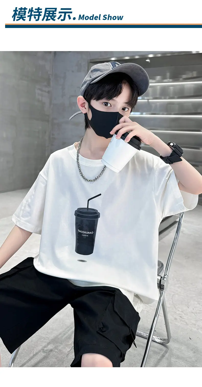 Cool Cartoon Print Short Sleeve T-Shirt for Boys — feature 13