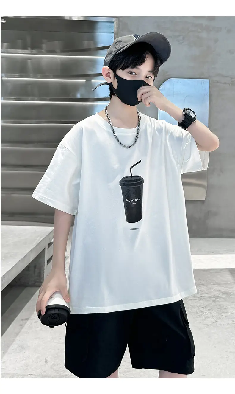Cool Cartoon Print Short Sleeve T-Shirt for Boys — feature 16
