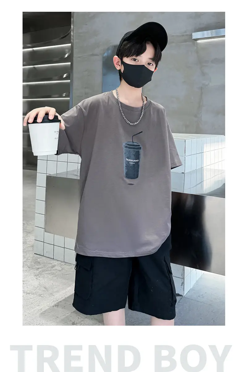Cool Cartoon Print Short Sleeve T-Shirt for Boys — feature 20