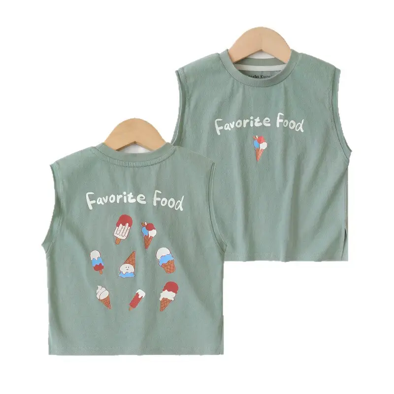 Boys Sleeveless T-Shirt Black White Print Summer Cool - Image 16