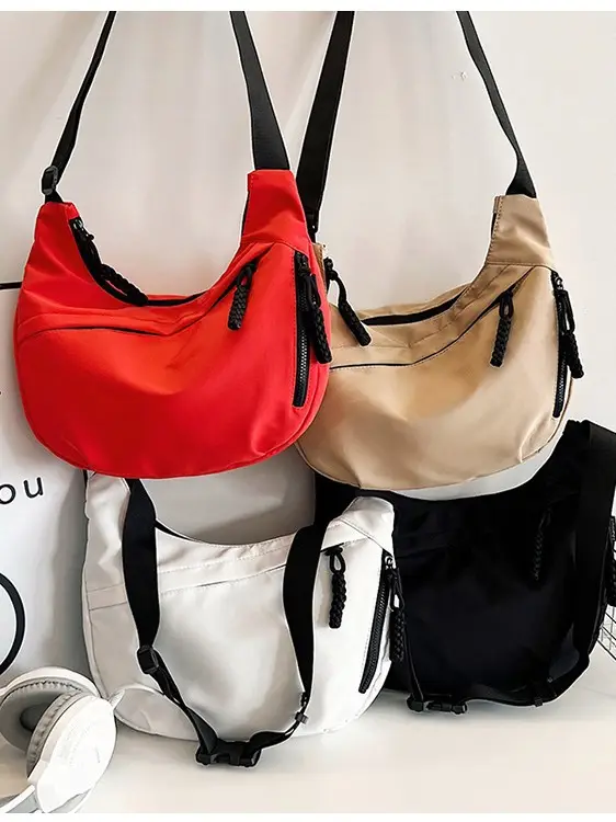 Women's Messenger Bag Red Black White Large Capacity - Image 5
