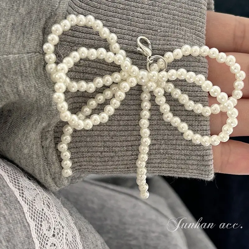 Pearl Bow Necklace for Women Elegant Hair Accessory - Image 4