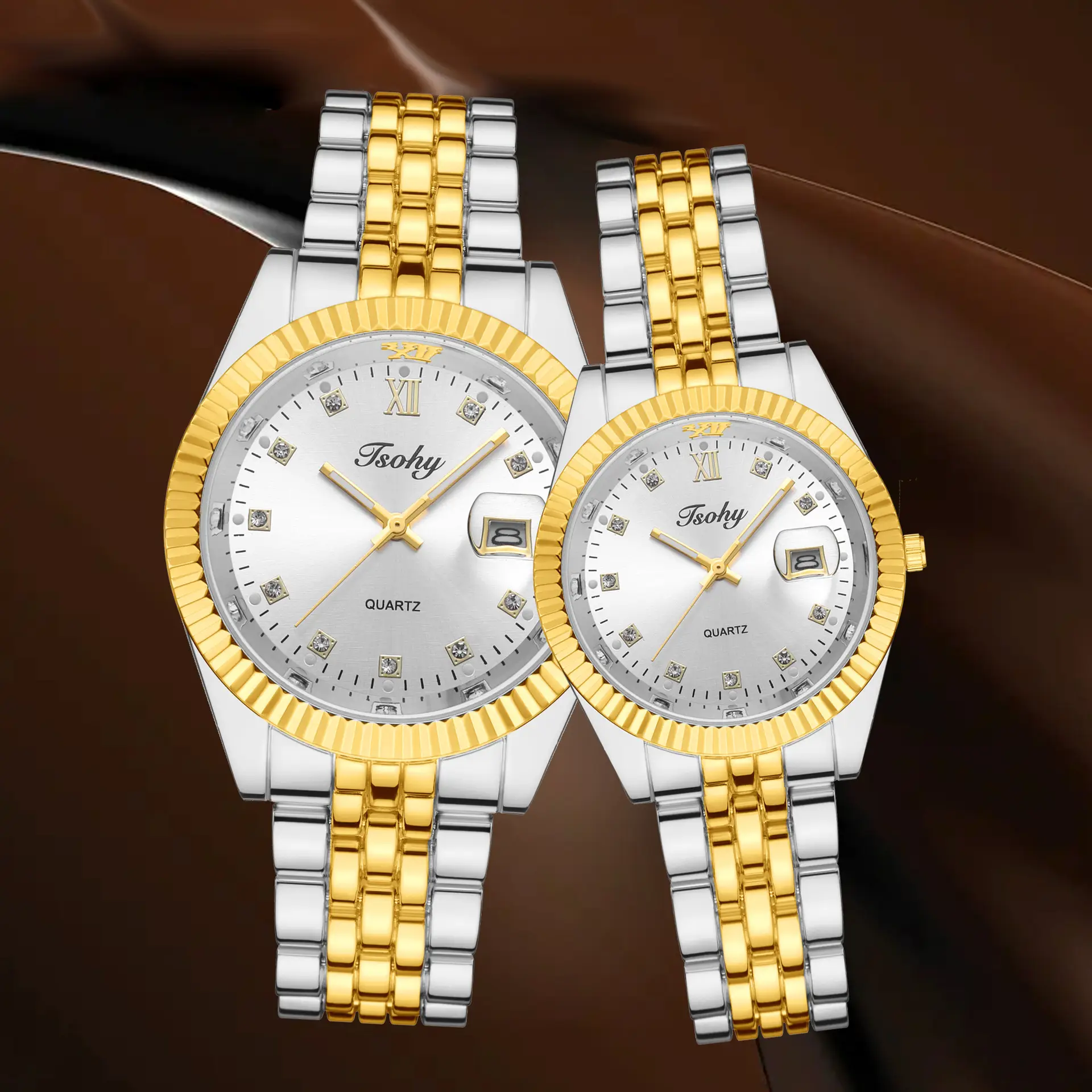 Fashion Gold Silver Quartz Women's Watch — feature 10