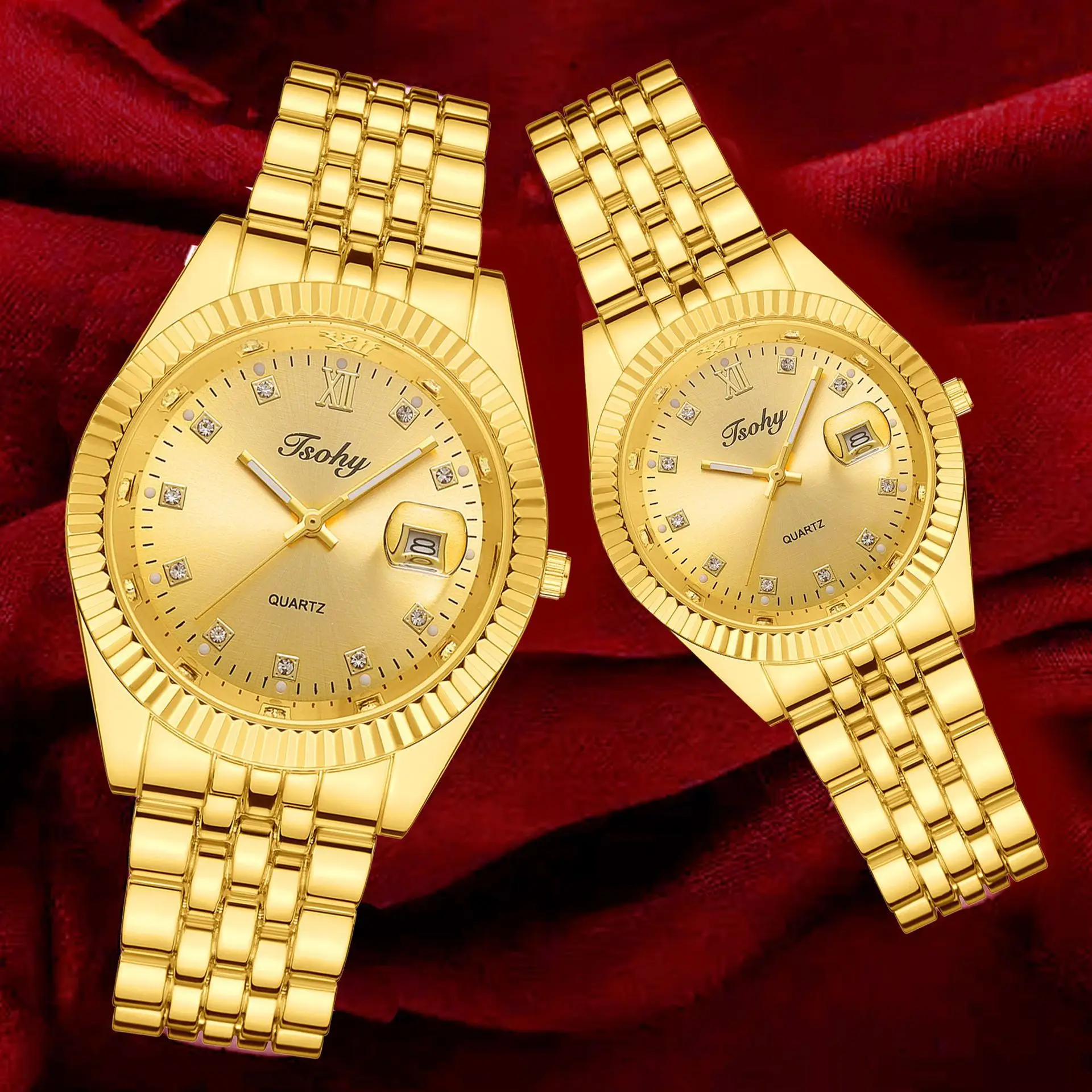 Fashion Gold Silver Quartz Women's Watch — feature 12