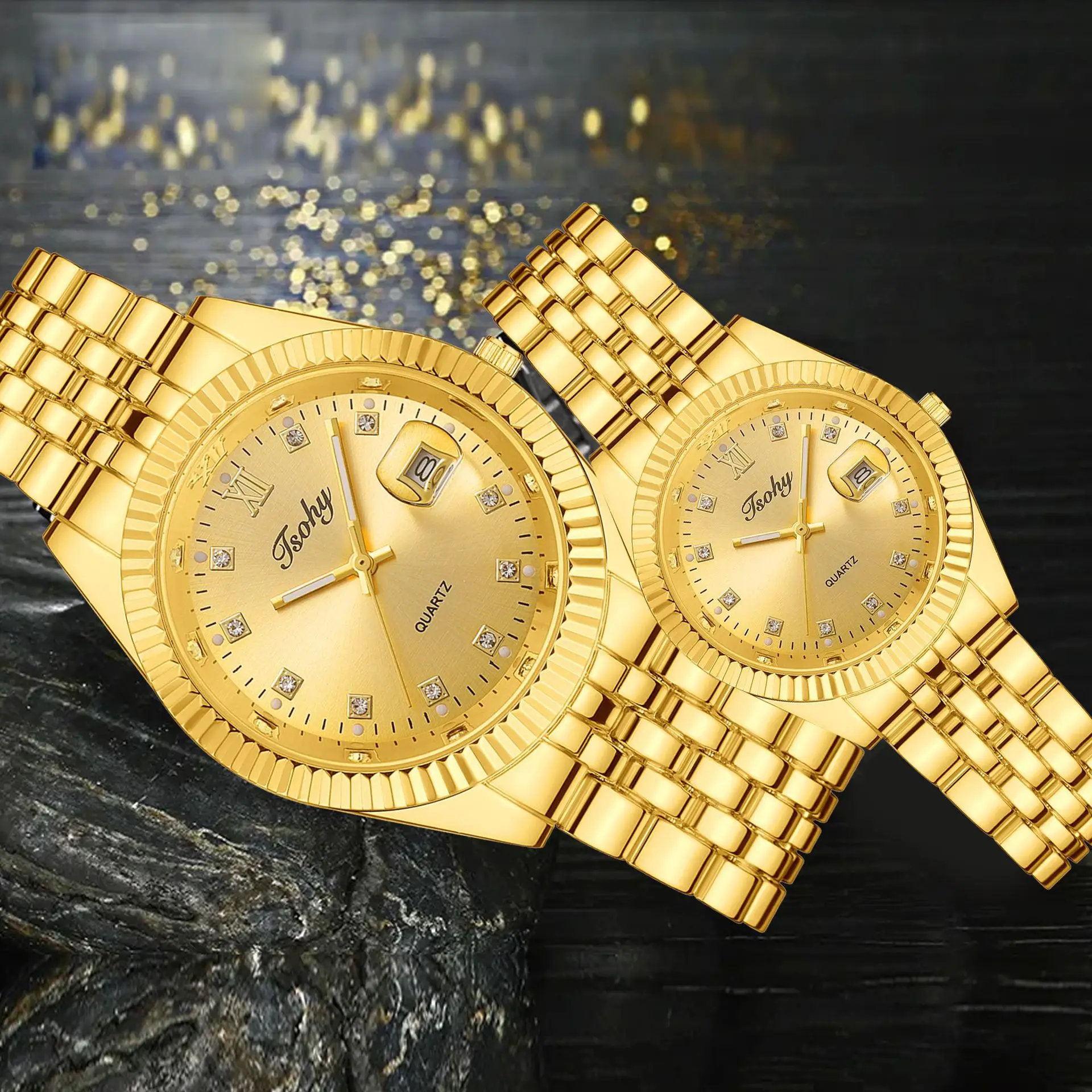 Fashion Gold Silver Quartz Women's Watch — feature 13