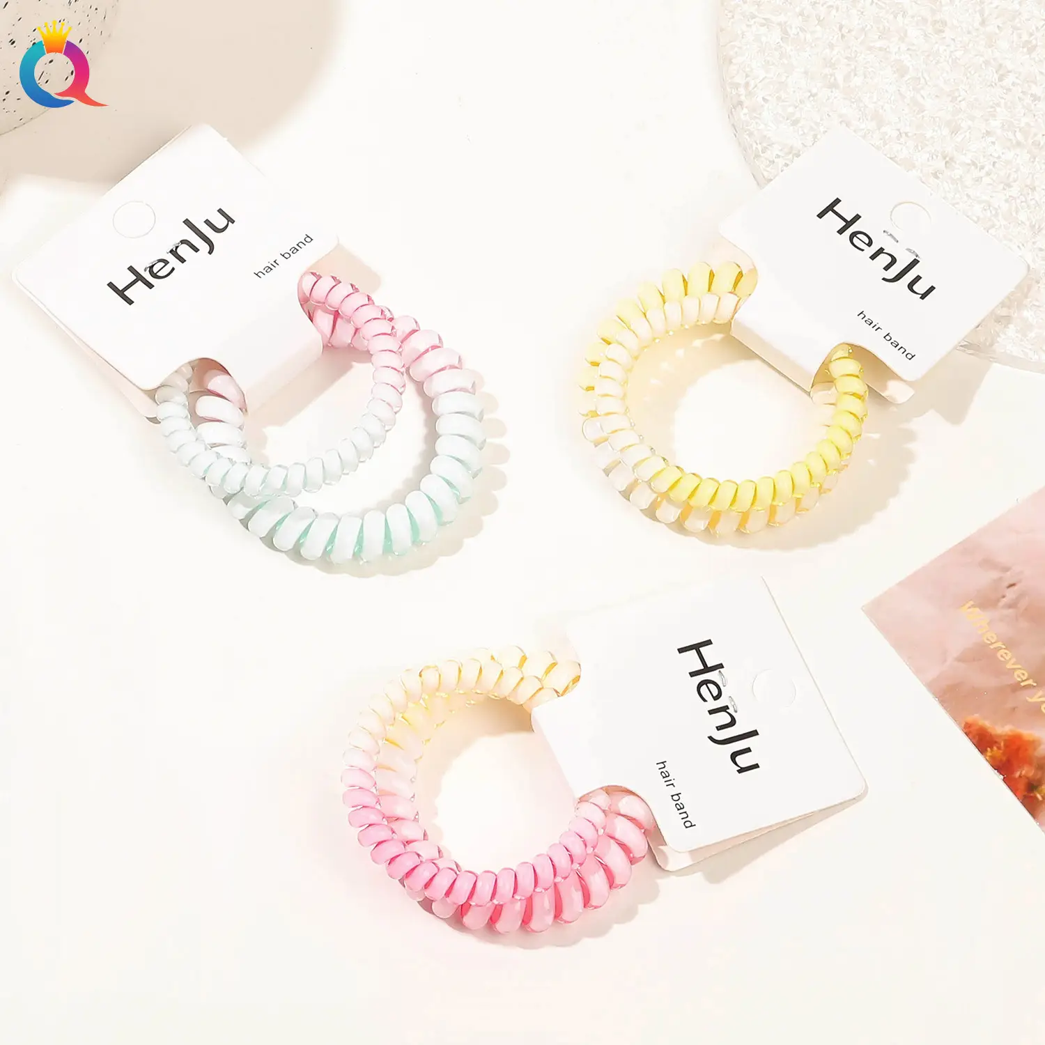 Qiyue Hair Ring Gradient Color Ponytail Rope Set — feature 20