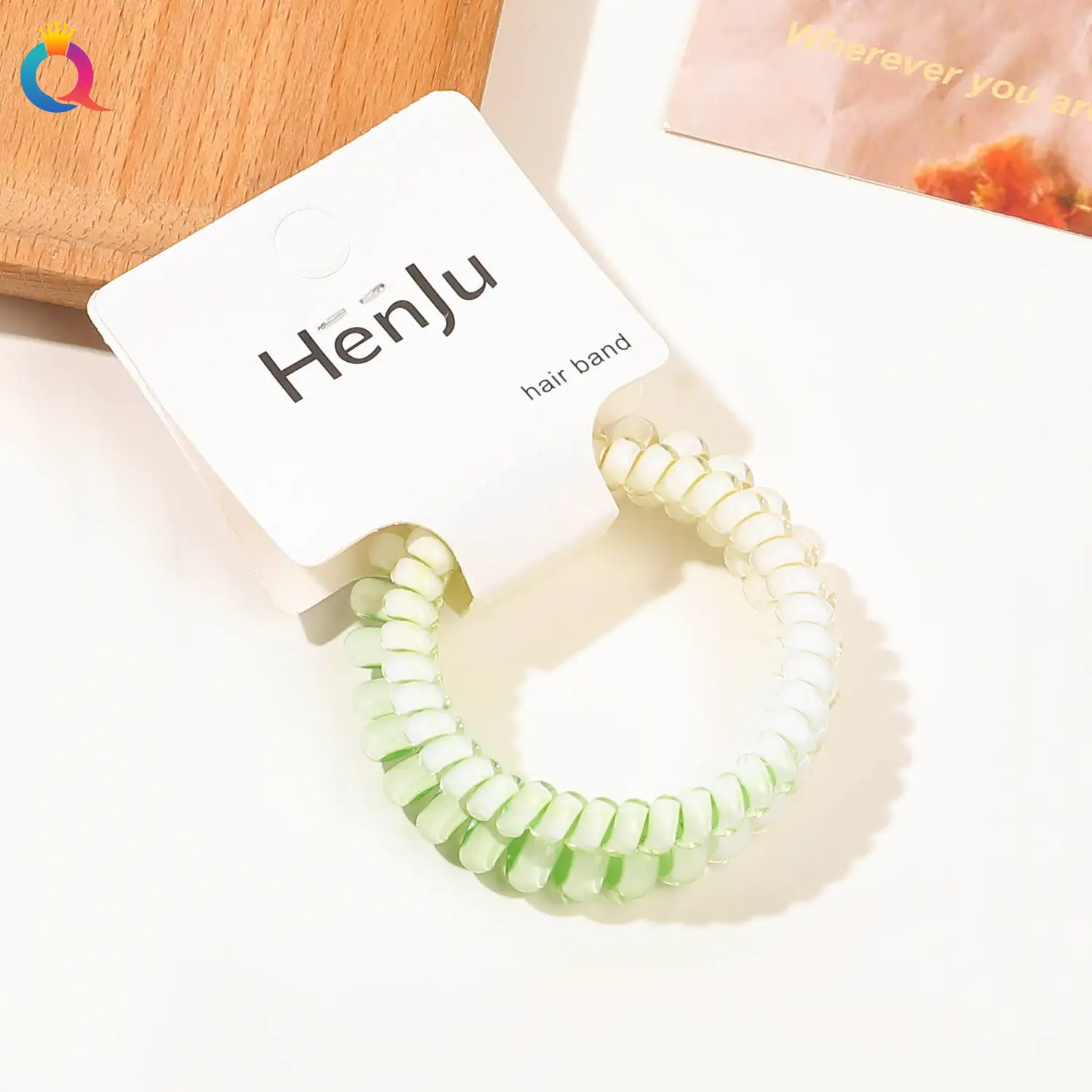 Qiyue Hair Ring Gradient Color Ponytail Rope Set - Image 2