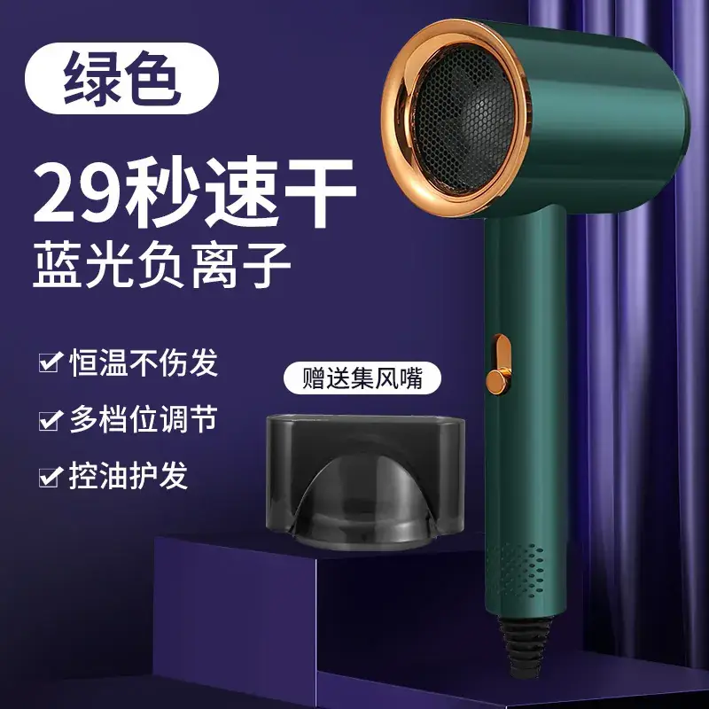 Blue Light Negative Ion Hair Dryer Quick Cold Warm Switch