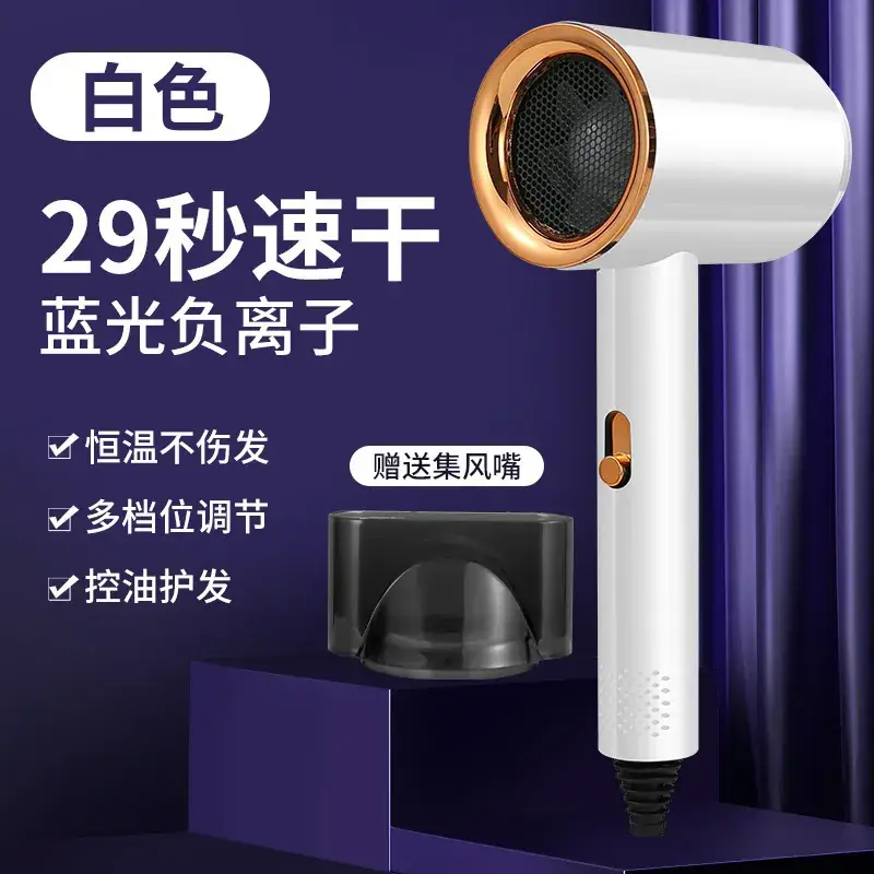 Blue Light Negative Ion Hair Dryer Quick Cold Warm Switch