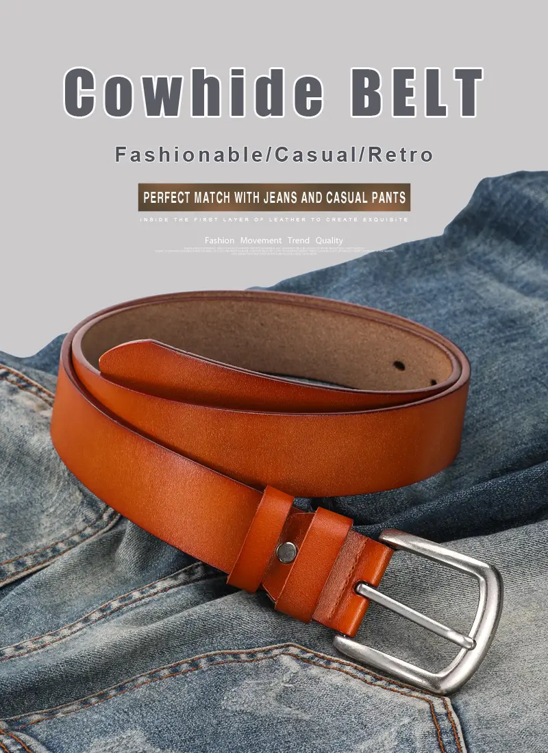 New Men's Antique Leather Buckle Belt Foreign Trade — feature 4