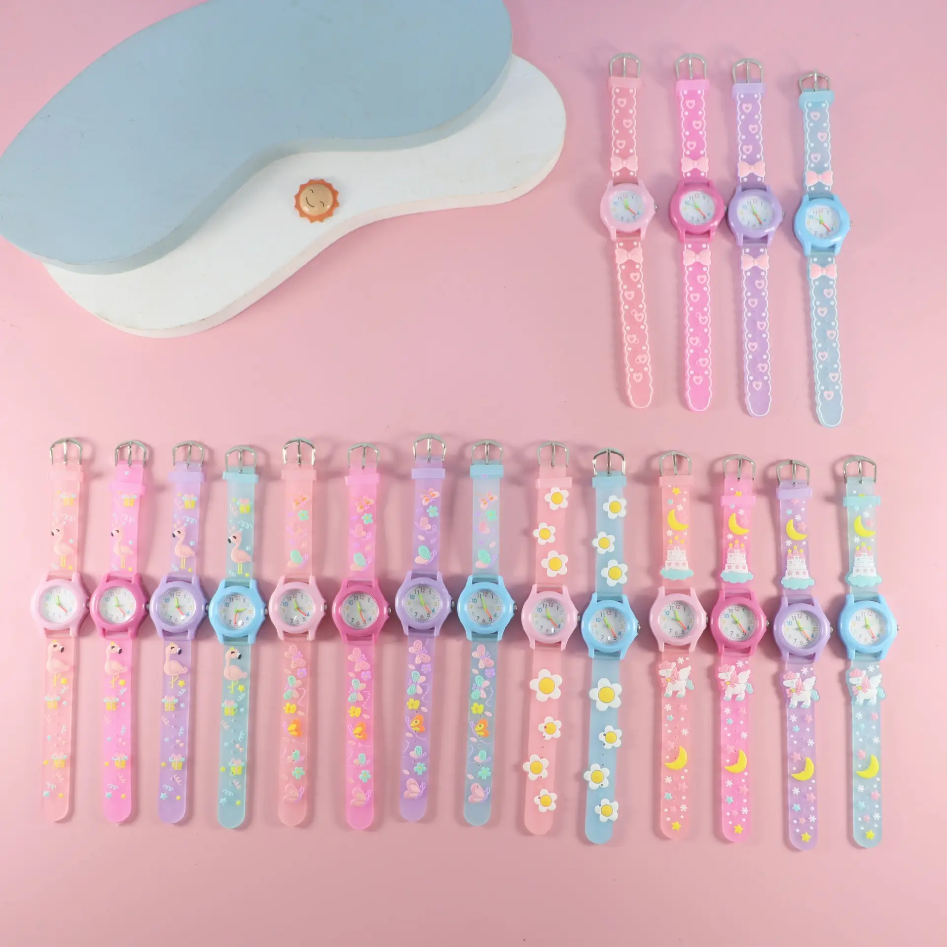 Kids Floral Quartz Watch Blue Water Resistant — feature 2