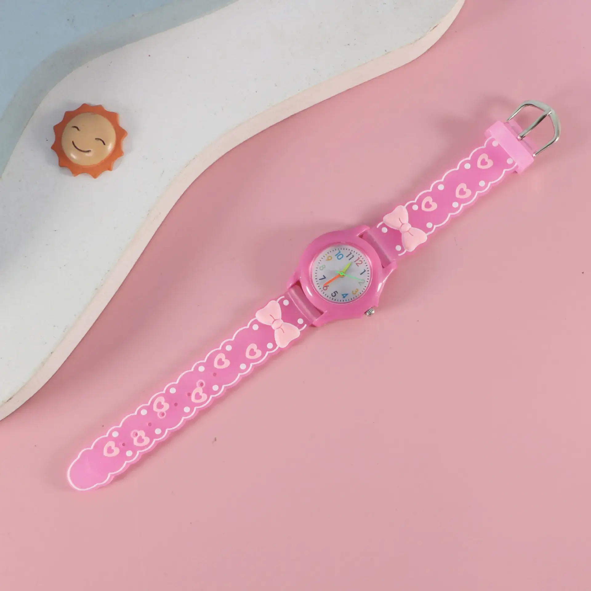Kids Floral Quartz Watch Blue Water Resistant