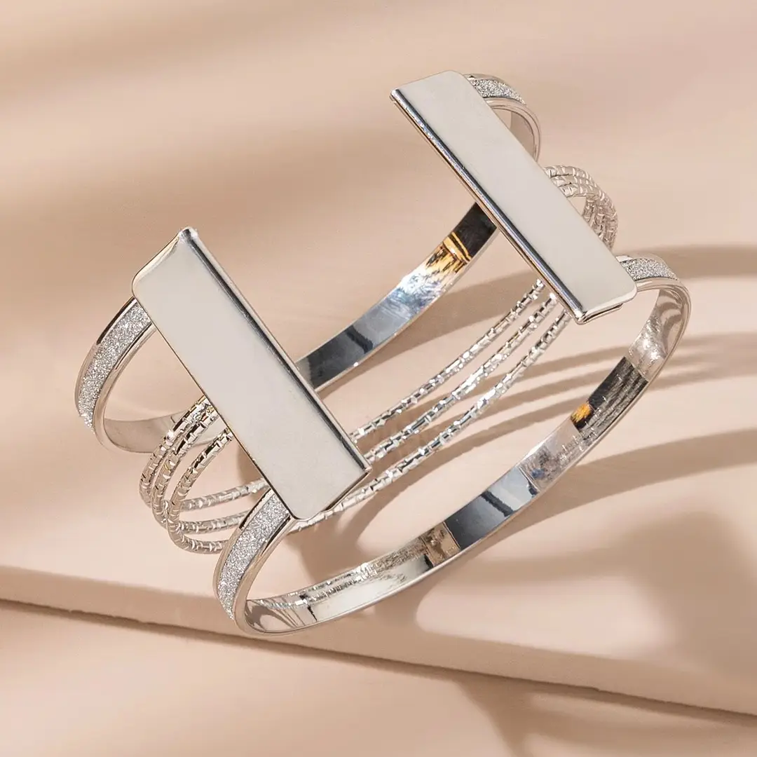 European and American fashion bracelet minimalist personality multi-layer hollow open arm ring sand chain pattern bracelet cross bracelet