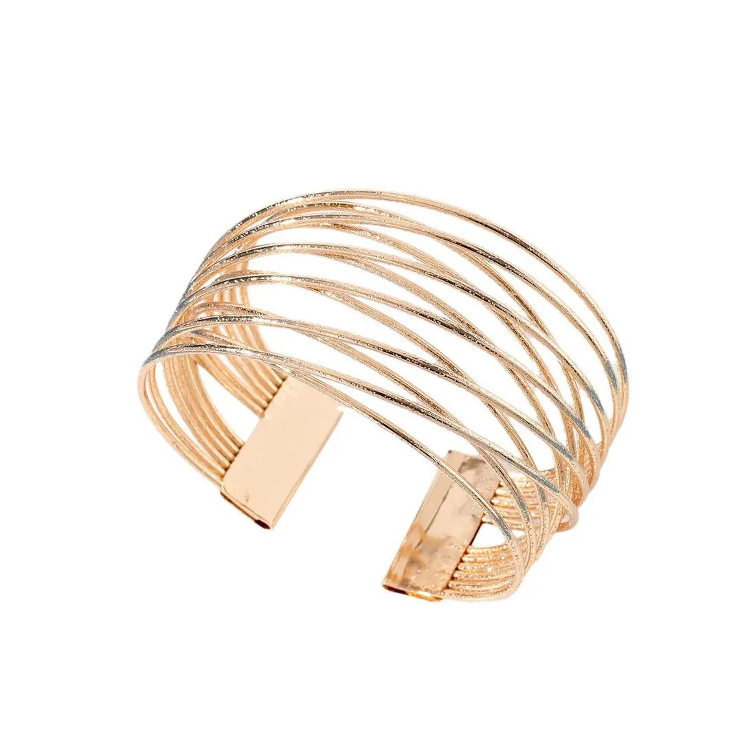 European and American fashion bracelet minimalist personality multi-layer hollow open arm ring sand chain pattern bracelet cross bracelet