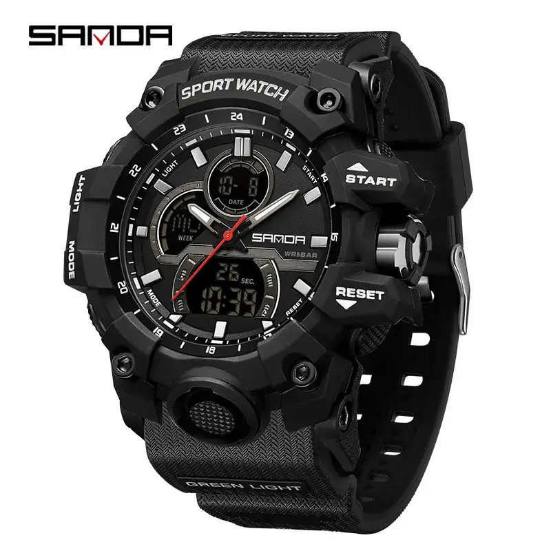 Sanda Sport Watch Black Waterproof Digital Display - Image 15