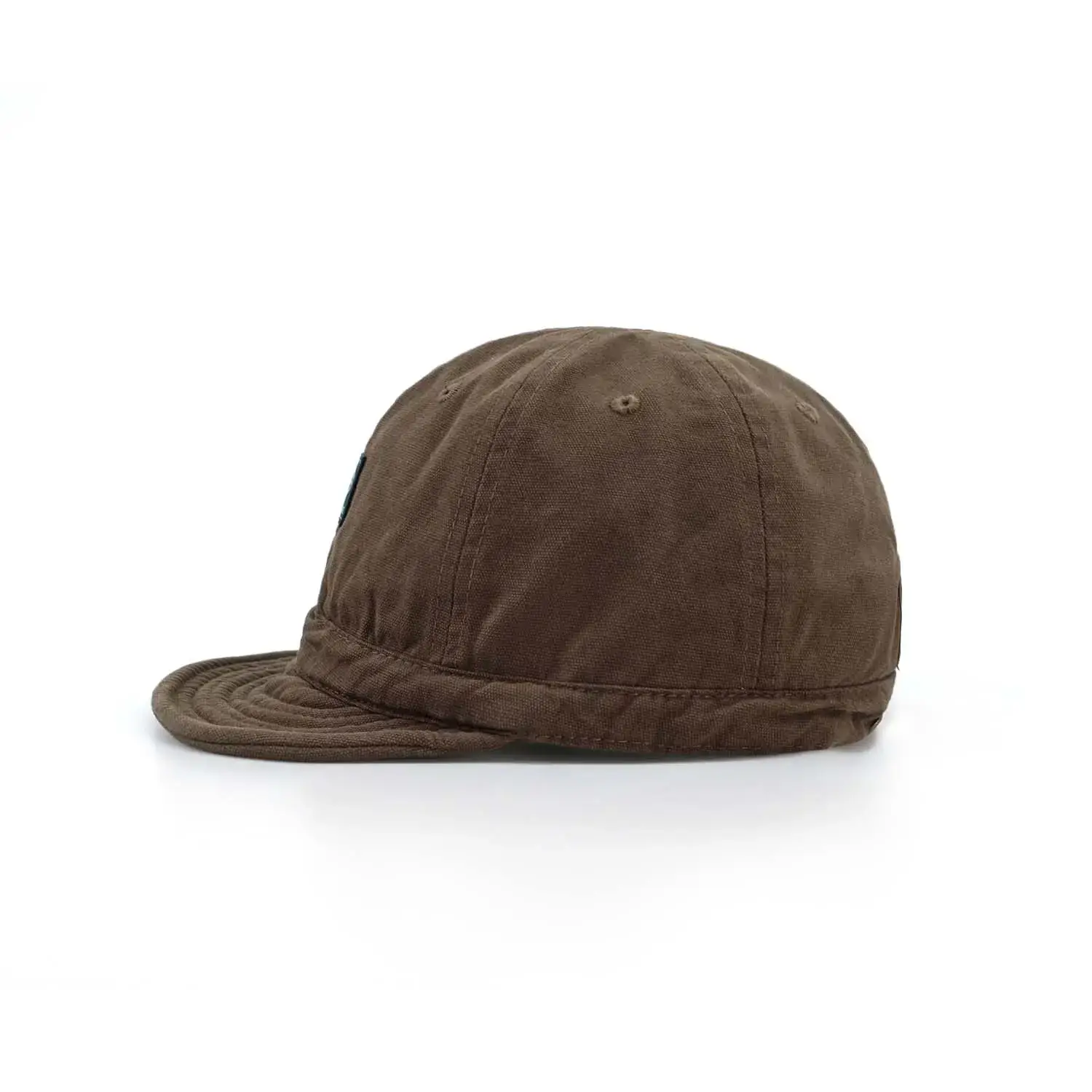 Women's Vintage Cloth Short-Brim Baseball Cap Brown - Image 3