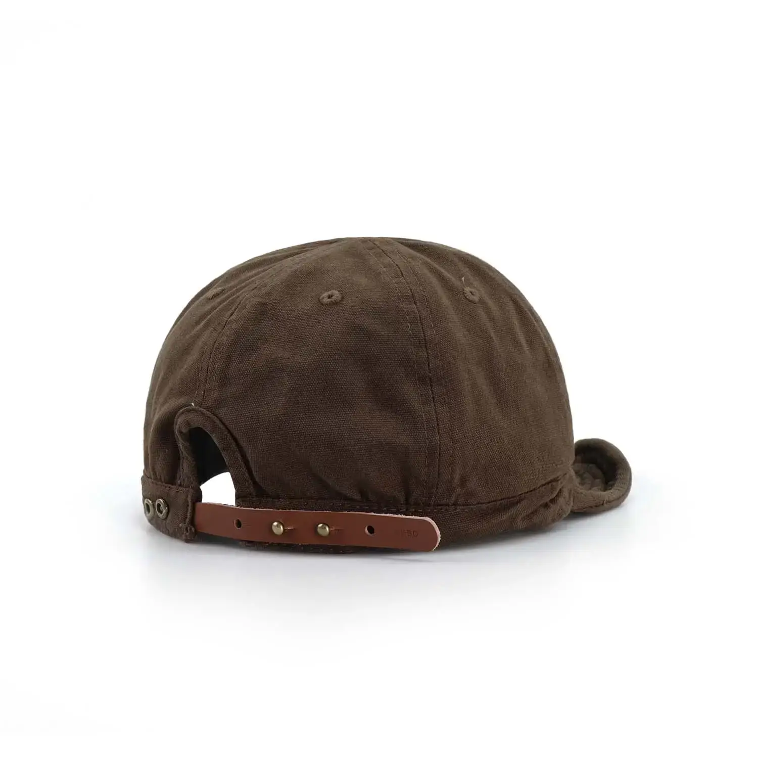 Women's Vintage Cloth Short-Brim Baseball Cap Brown - Image 4