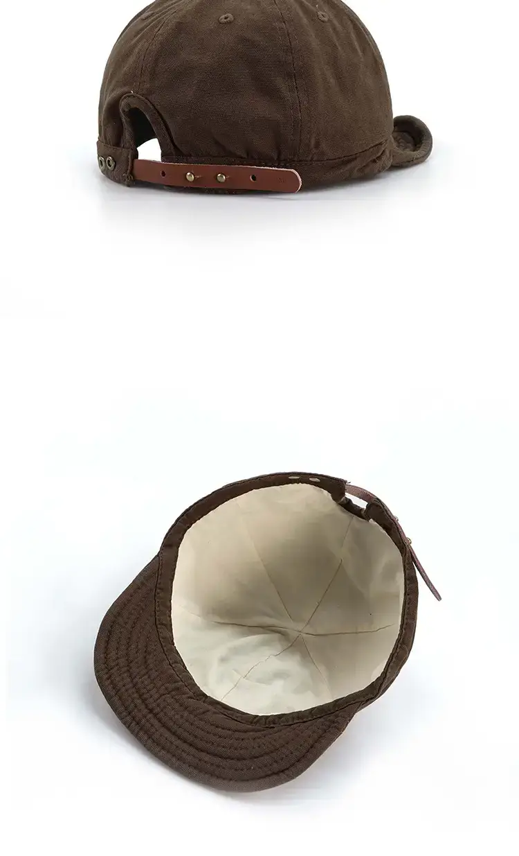 Women's Vintage Cloth Short-Brim Baseball Cap Brown — feature 4