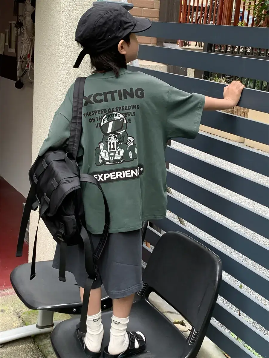 2024 Boys Summer Crewneck T-Shirt Short Sleeve Korean Style - Image 8