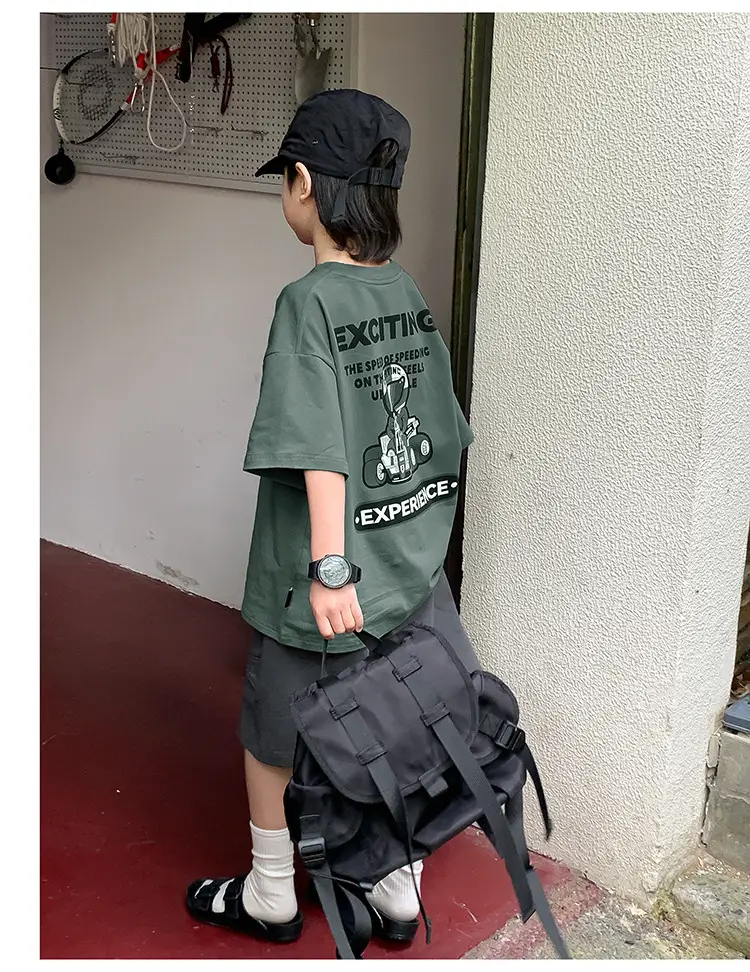 2024 Boys Summer Crewneck T-Shirt Short Sleeve Korean Style — feature 15