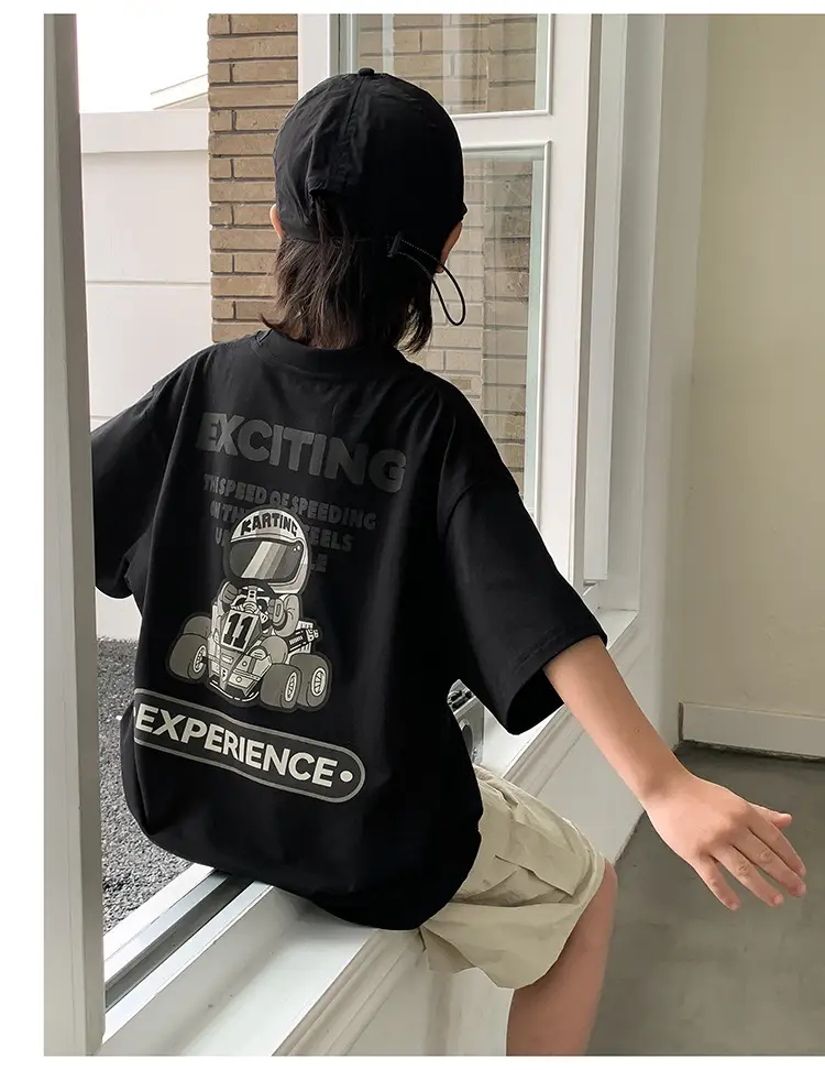 2024 Boys Summer Crewneck T-Shirt Short Sleeve Korean Style — feature 17