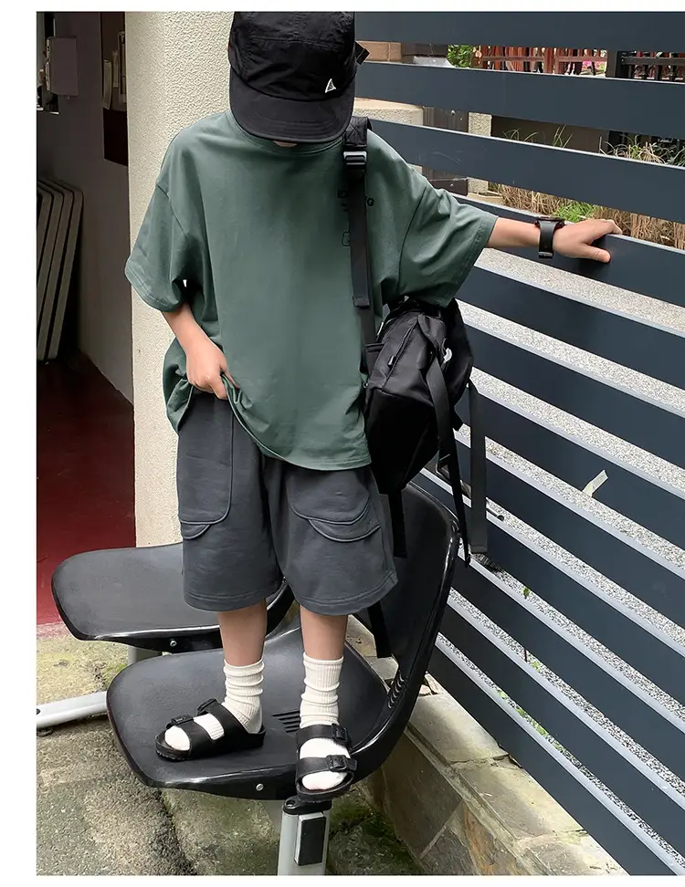 2024 Boys Summer Crewneck T-Shirt Short Sleeve Korean Style — feature 19