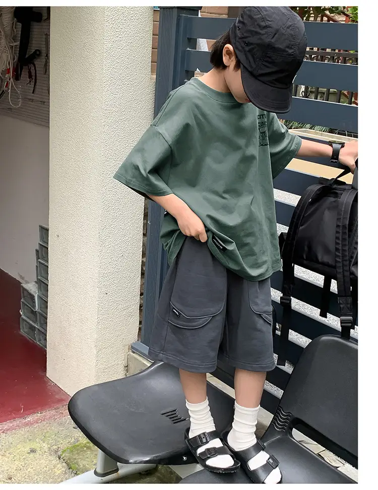 2024 Boys Summer Crewneck T-Shirt Short Sleeve Korean Style — feature 25