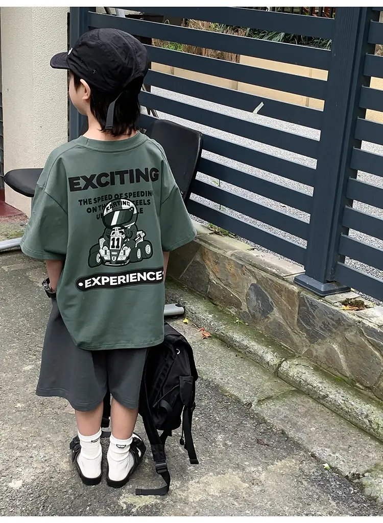 2024 Boys Summer Crewneck T-Shirt Short Sleeve Korean Style — feature 26
