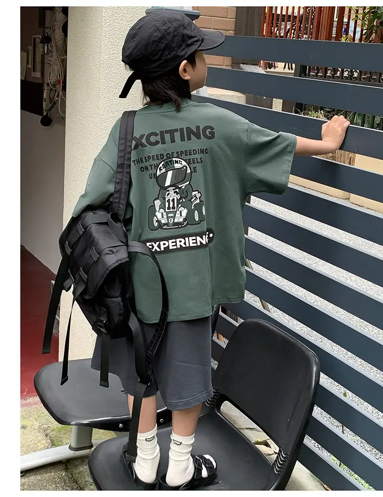 2024 Boys Summer Crewneck T-Shirt Short Sleeve Korean Style — feature 7