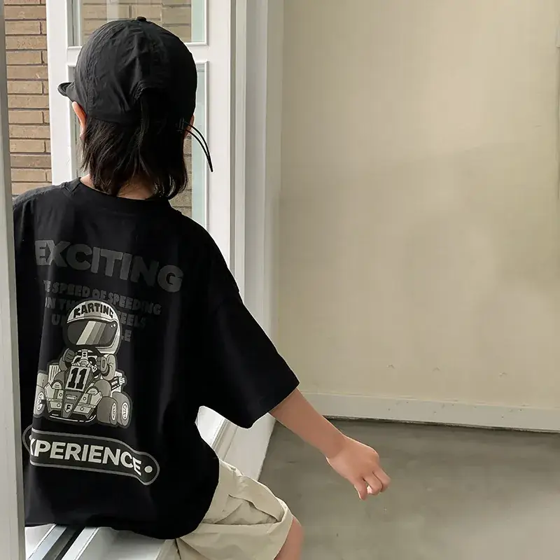 2024 Boys Summer Crewneck T-Shirt Short Sleeve Korean Style - Image 2