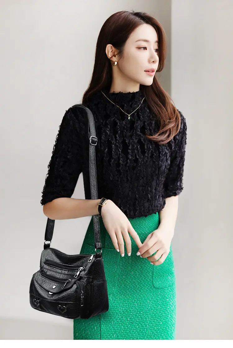 Brown Heart-Plated Crossbody Bag for Women — feature 13