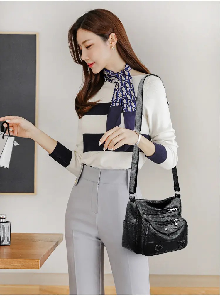 Brown Heart-Plated Crossbody Bag for Women — feature 14